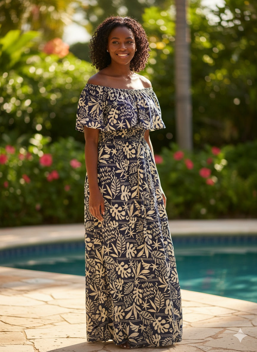 Maxi Oliver Print Dress
