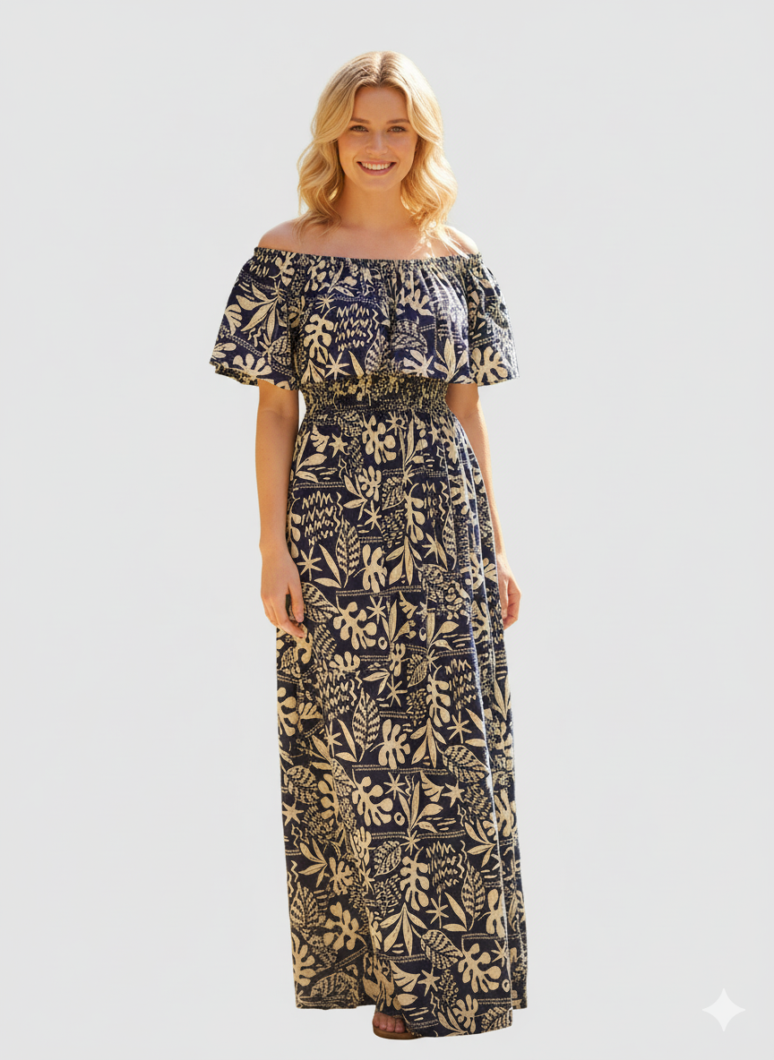 Maxi Oliver Print Dress
